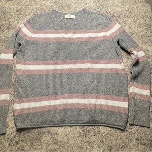 PINQUE pink grey and white striped sweater